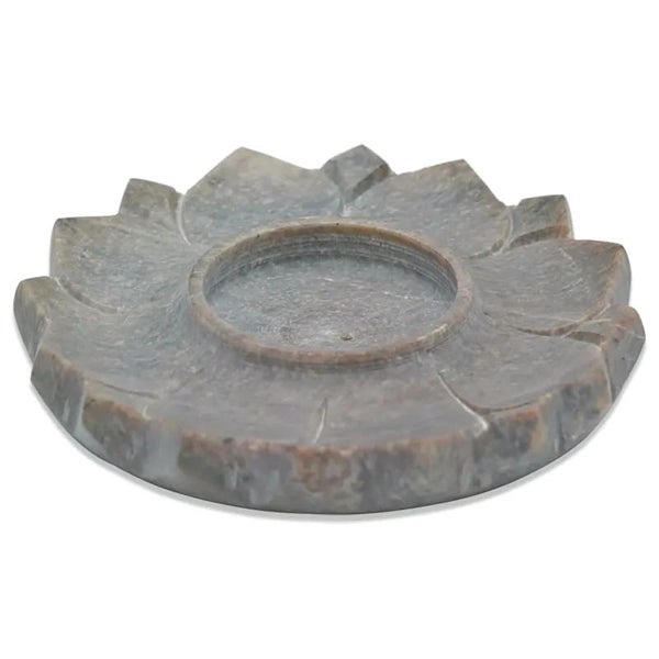 Lotus Flower Candle & Incense Holder Soapstone