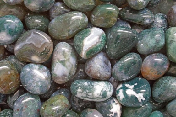 Moss Agate Tumbled
