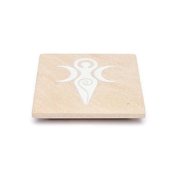Incense burner Goddess symbol pink sandstone
