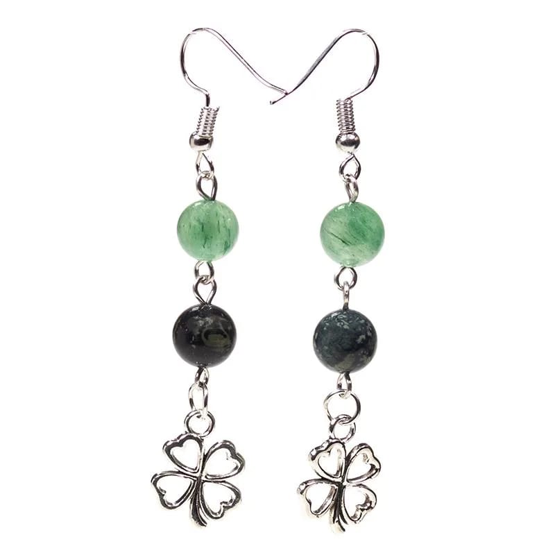 Earrings kambaba /green aventurine